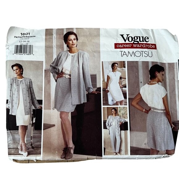 Vogue Tamotsu Career Wardrobe Sewing Pattern 1601 Jacket Dress Top Shorts Pants - Picture 1 of 2